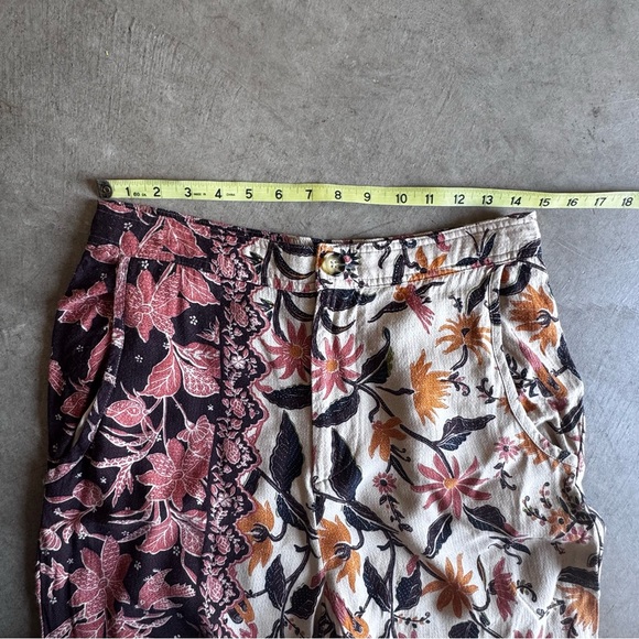 Anthropologie Balloon Leg Pants. birds and flowers, gathered ankle, pockets 6 - Picture 9 of 13